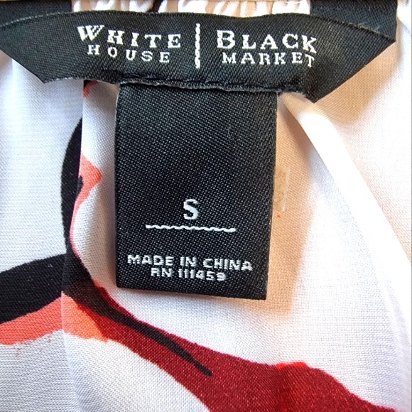 White House | Black Market Satiny Poppy  Blouse - Picture 9 of 10